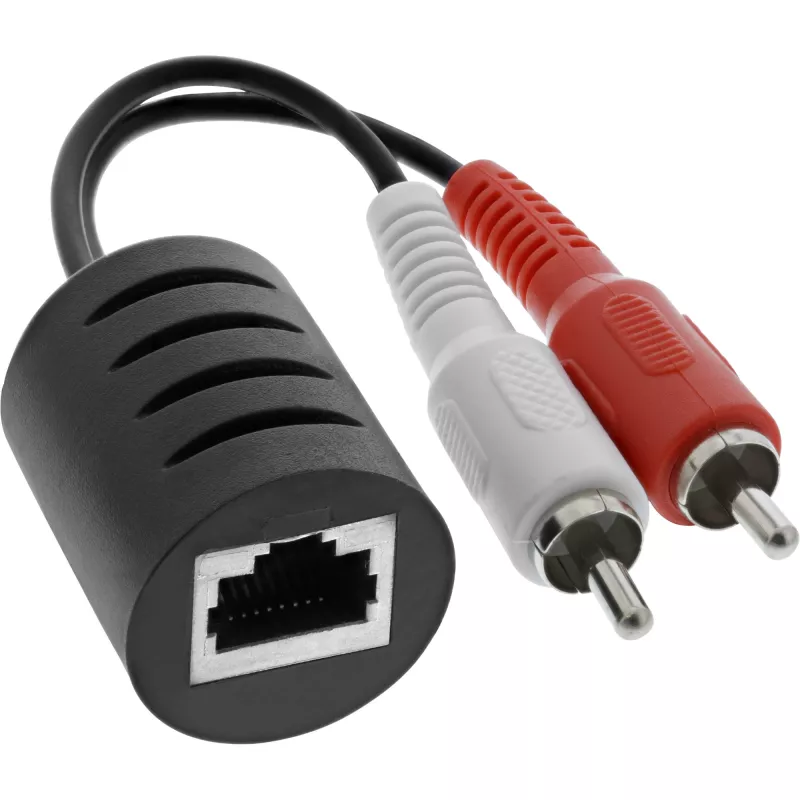 InLine set completo cavo audio RCA su LAN / Ethernet / RJ45 max. 50 m