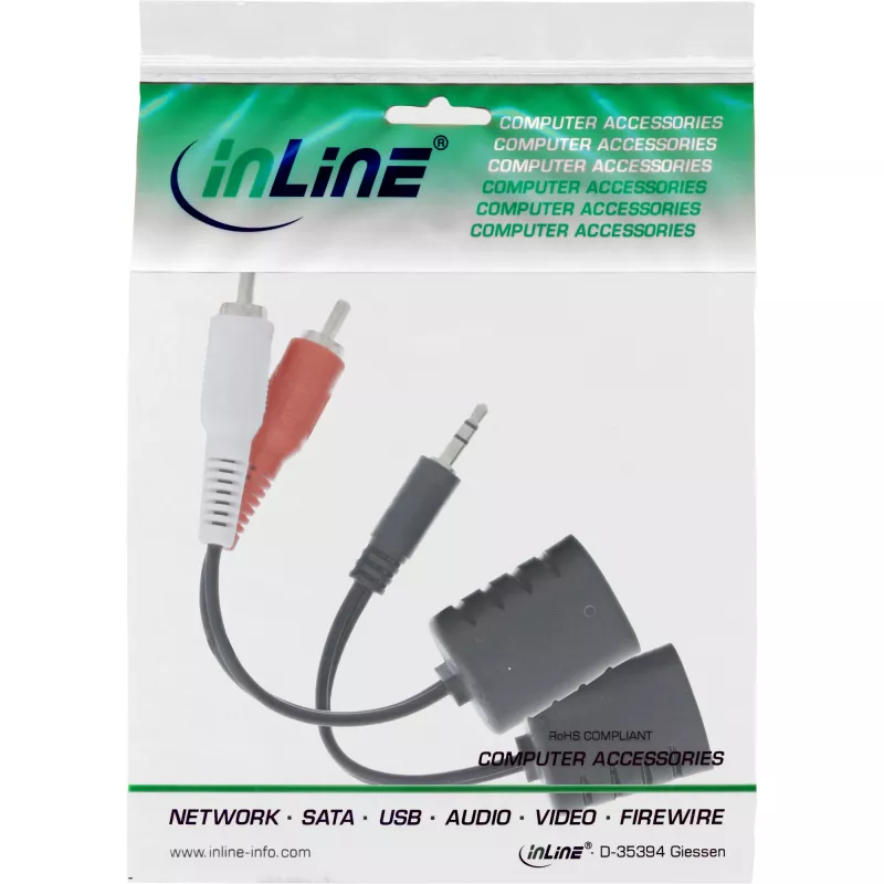 InLine set completo cavo audio RCA su LAN / Ethernet / RJ45 max. 50 m