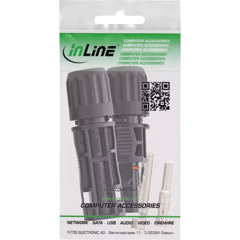 InLine 94001 connettore per fili Standard4/MC4/PV4 nero connettore maschio/femmina