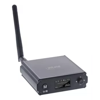 InLine ricevitore HiFi Bluetooth 5.1 e DAC USB con LCD portata 30 m