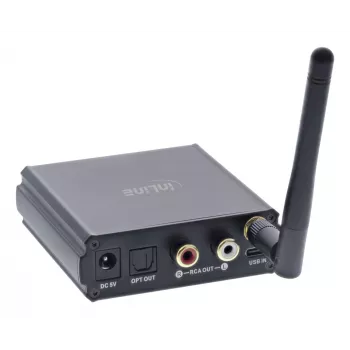 InLine ricevitore HiFi Bluetooth 5.1 e DAC USB con LCD portata 30 m
