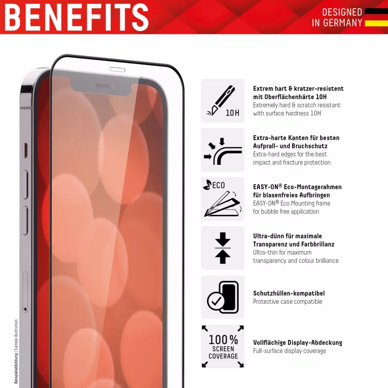 Displex Full Cover pellicola in vetro temperato Apple iPhone 13 Pro Max 14 Plus vetro temperato antigraffio