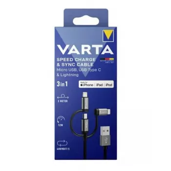 Varta Speed Charge & Sync cavo 3-in-1, USB-A a Lightning/Micro-USB/USB-C