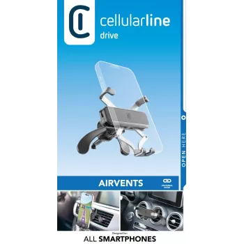 Cellularline Slide Fit - supporto universale per auto per smartphone con inserimento semplice