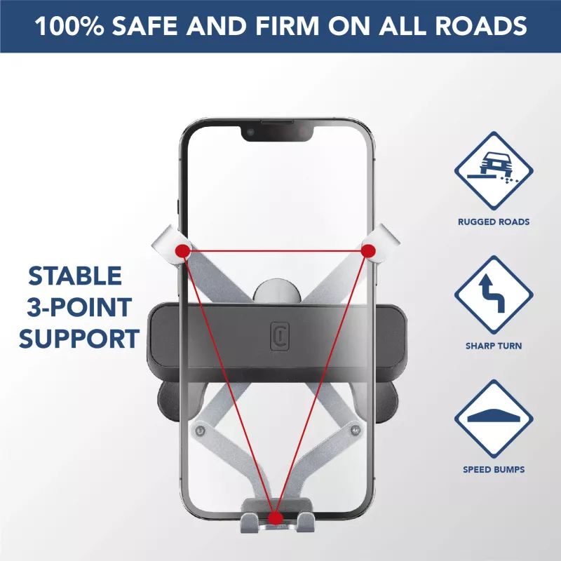 Cellularline Slide Fit - supporto universale per auto per smartphone con inserimento semplice