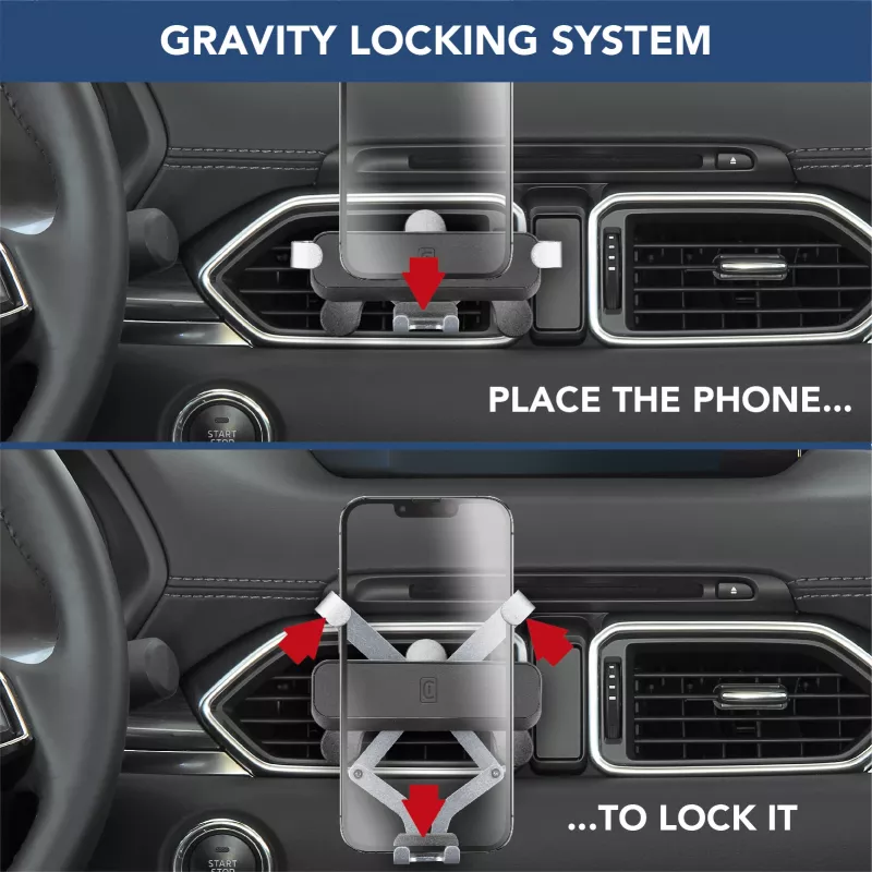 Cellularline Slide Fit - supporto universale per auto per smartphone con inserimento semplice