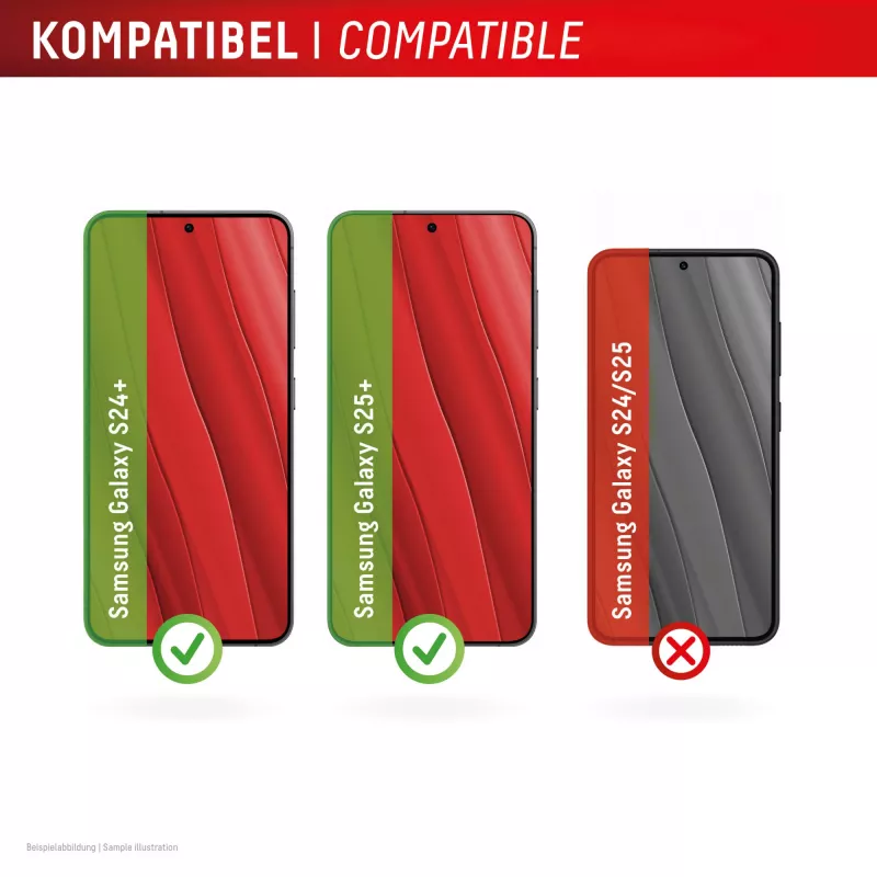 Pellicola protettiva Displex + custodia per Samsung Galaxy S24+/S25+, cornice di montaggio Eco, antigraffio