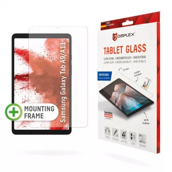 Vetro per tablet Displex (9H) per Samsung Galaxy Tab A11/A9, cornice di montaggio Eco, infrangibile