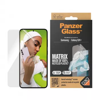 PanzerGlass ® ECO MATRIX protezione display con D3O® Samsung Galaxy S24+ | Vestibilità ultra-wide con AlignerKit