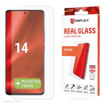 Pellicola protettiva Displex (10H) per Xiaomi 14, cornice di montaggio Eco, antigraffio