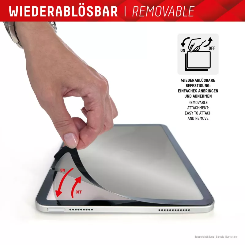 Displex TABLET PRIVACY SAFE filtro privacy rimovibile a 2 vie per iPad 10,2'' (7ª/8ª/9ª gen.)