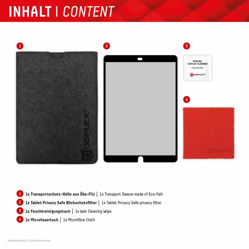 Displex TABLET PRIVACY SAFE filtro privacy rimovibile a 2 vie per iPad 10,2'' (7ª/8ª/9ª gen.)