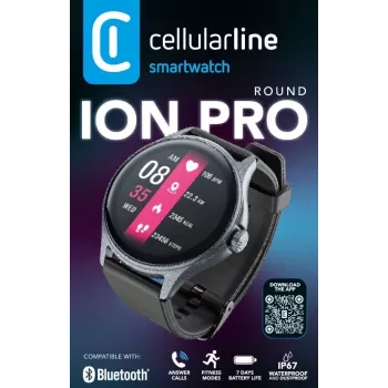 Cellularline ION PRO Round Bluetooth® smartwatch con app, 3,51 cm (1,38