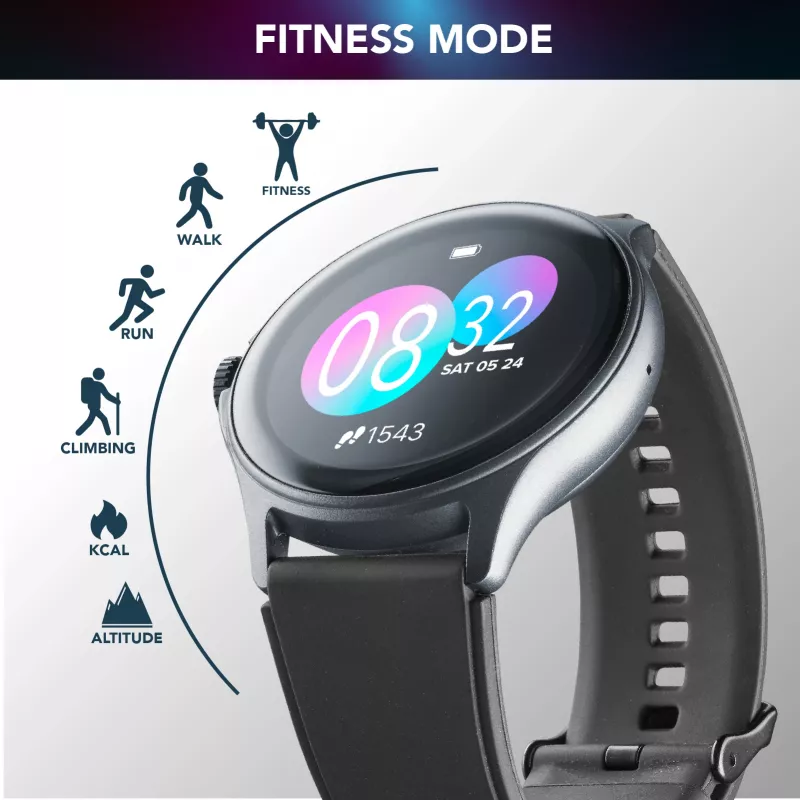 Cellularline ION PRO Round Bluetooth® smartwatch con app, 3,51 cm (1,38