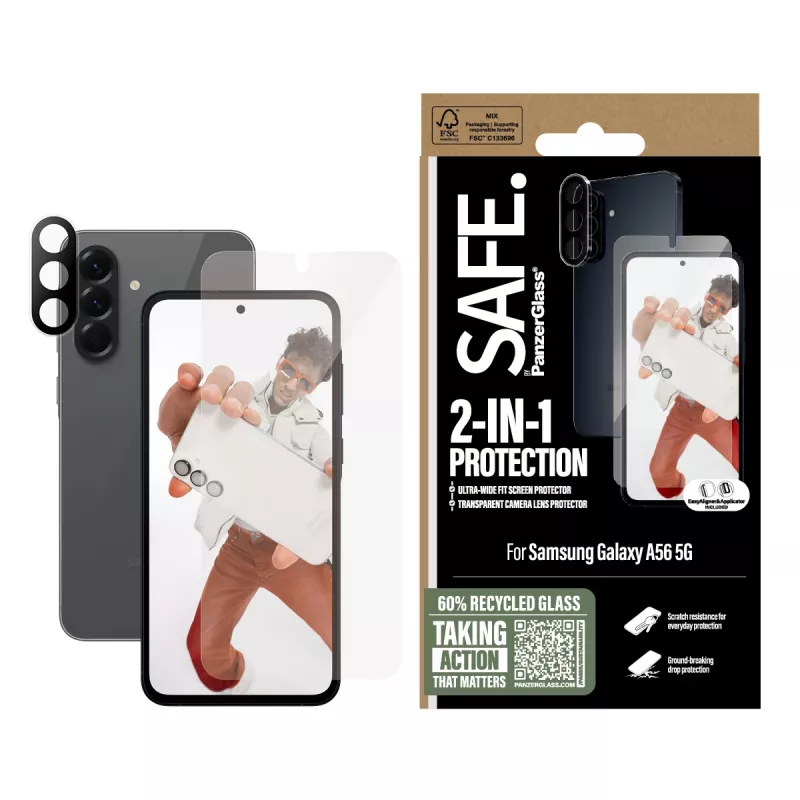 PanzerGlass SAFE. by ® bundle 2-in-1 Samsung Galaxy A56 5G antigraffio e antiurto