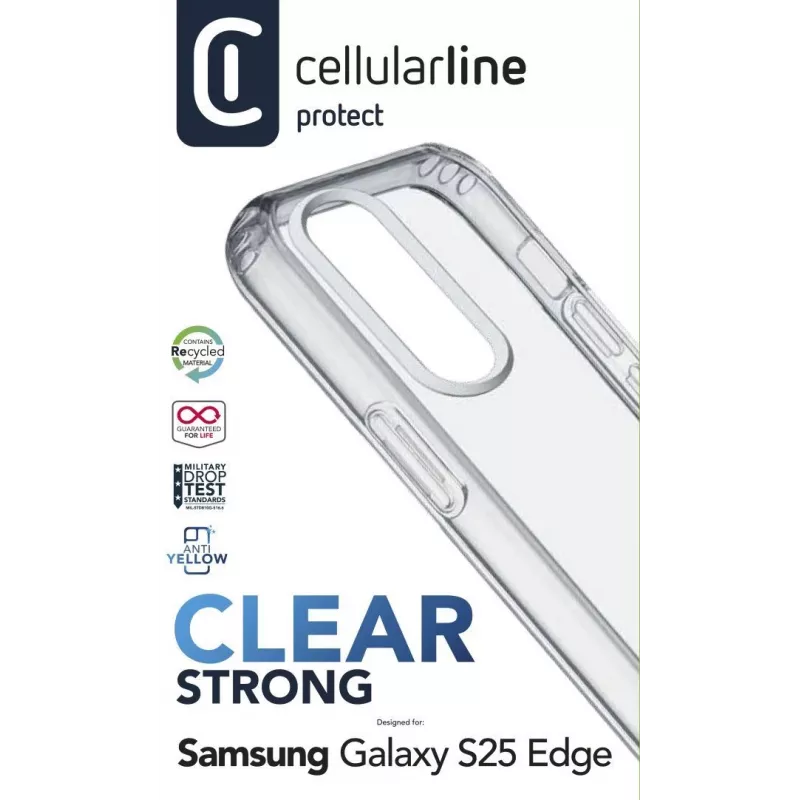 Cellularline Clear Strong – Galaxy S25 Edge custodia rigida con bordi in gomma