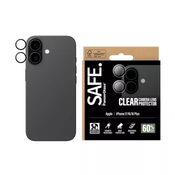 Protezione lente fotocamera PanzerGlass SAFE per iPhone 17 16 16 Plus antigraffio antiurto trasparente