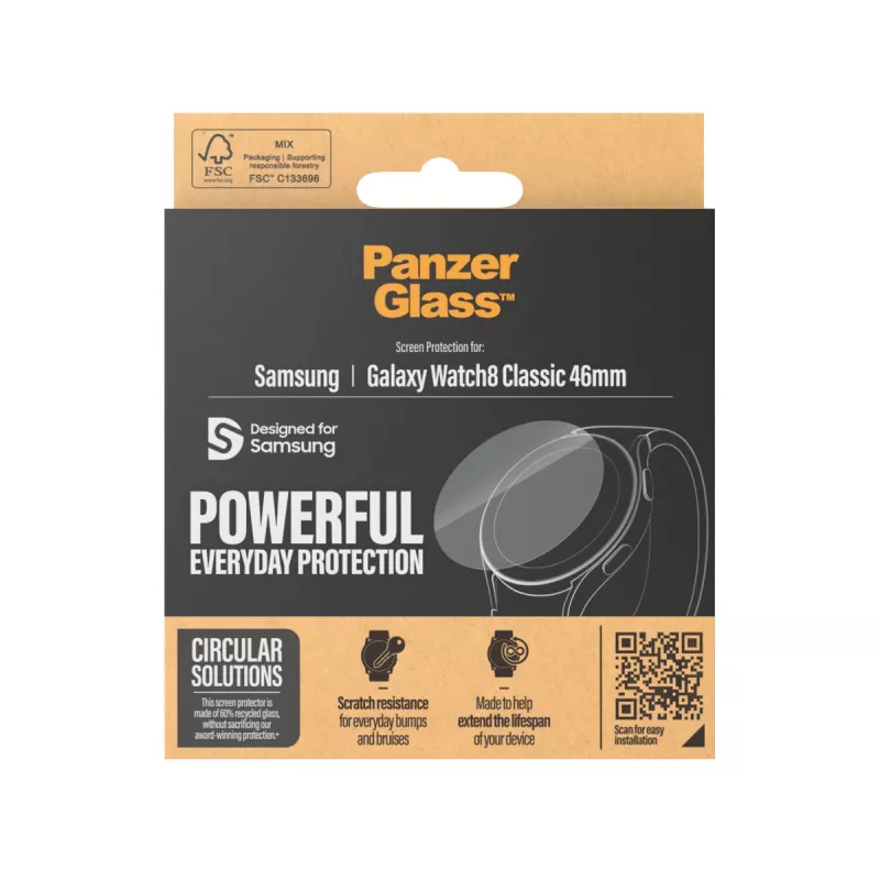 Protezione schermo PanzerGlass Samsung Galaxy Watch8 Classic 46mm antigraffio e antiurto
