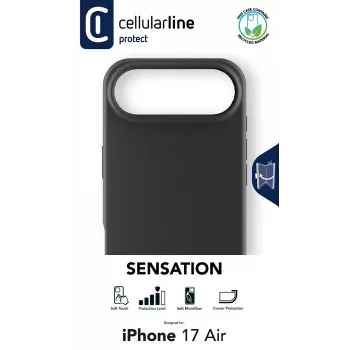 Cellularline Sensation – iPhone Air – custodia in silicone ultra morbido con finitura soft-touch, perfetta per proteggere ogni dettaglio del tuo iPhone Air con eleganza e comfort.