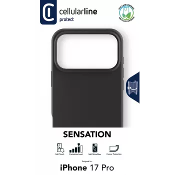 Cellularline Sensation – iPhone 17 Pro custodia in silicone ultra morbido con finitura soft-touch, perfetta per proteggere ogni dettaglio del tuo iPhone 17 Pro con eleganza e comfort.