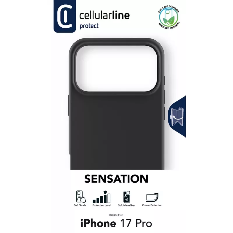 Cellularline Sensation – iPhone 17 Pro custodia in silicone ultra morbido con finitura soft-touch, perfetta per proteggere ogni dettaglio del tuo iPhone 17 Pro con eleganza e comfort.