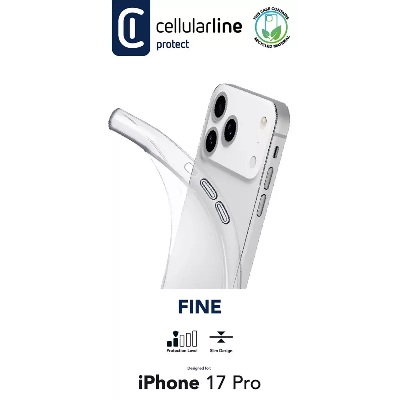 Cellularline Fine - iPhone 17 Pro, custodia, Apple, iPhone 17 Pro, 16 cm (6,3