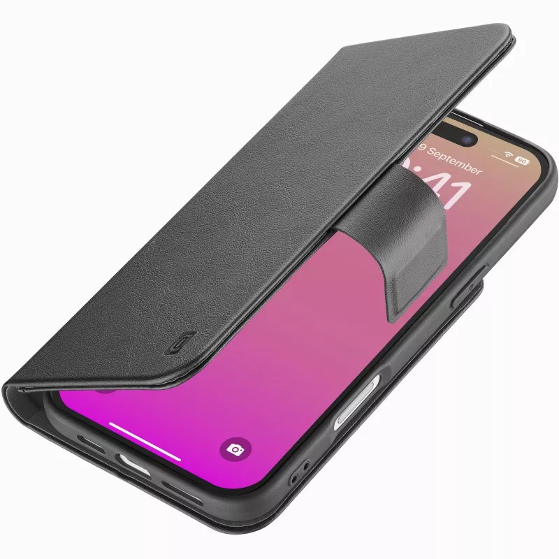Cellularline Book Agenda – custodia a libro in effetto pelle con chiusura magnetica per iPhone 17