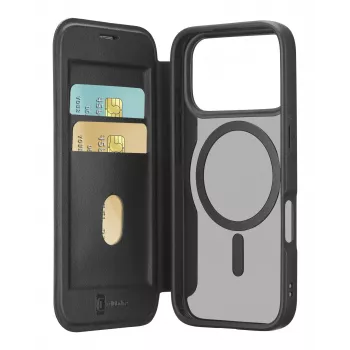Cellularline Daily Mag - iPhone 17 Pro cover a libro con retro rigido semitrasparente, compatibile con ecosistema MagSafe®