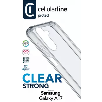 Cellularline Clear Strong – Galaxy A17 custodia rigida con bordi in gomma