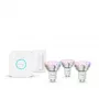 Philips Hue White and Colour Ambience Essential Starterkit: 3 lampadine smart GU10 (345 lm) + interruttore dimmer