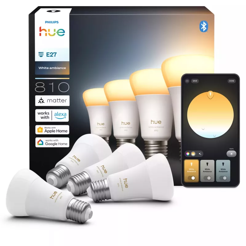 Lampadina intelligente Philips Hue White ambience A60 E27 6W Bluetooth Zigbee