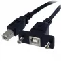 StarTech.com Cavo USB da pannello B a B da 3 ft - F/M, 0,91 m, USB B, USB B, USB 2.0, 0,48 Gbit/s, nero