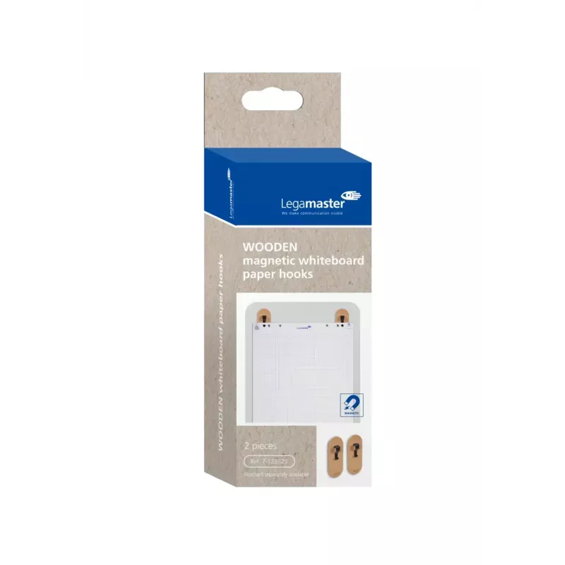 Portaboard Legamaster WOODEN ganci magnetici per carta lavagna bianca 2 pezzi