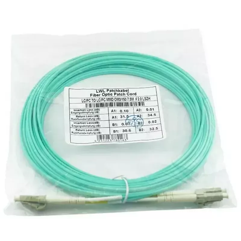 BlueOptics 050502T512000010M-BO Cavo patch in fibra ottica duplex (compatibile Corning), LC-UPC/LC-UPC, multimode OM3 50/125 µm, 10 m