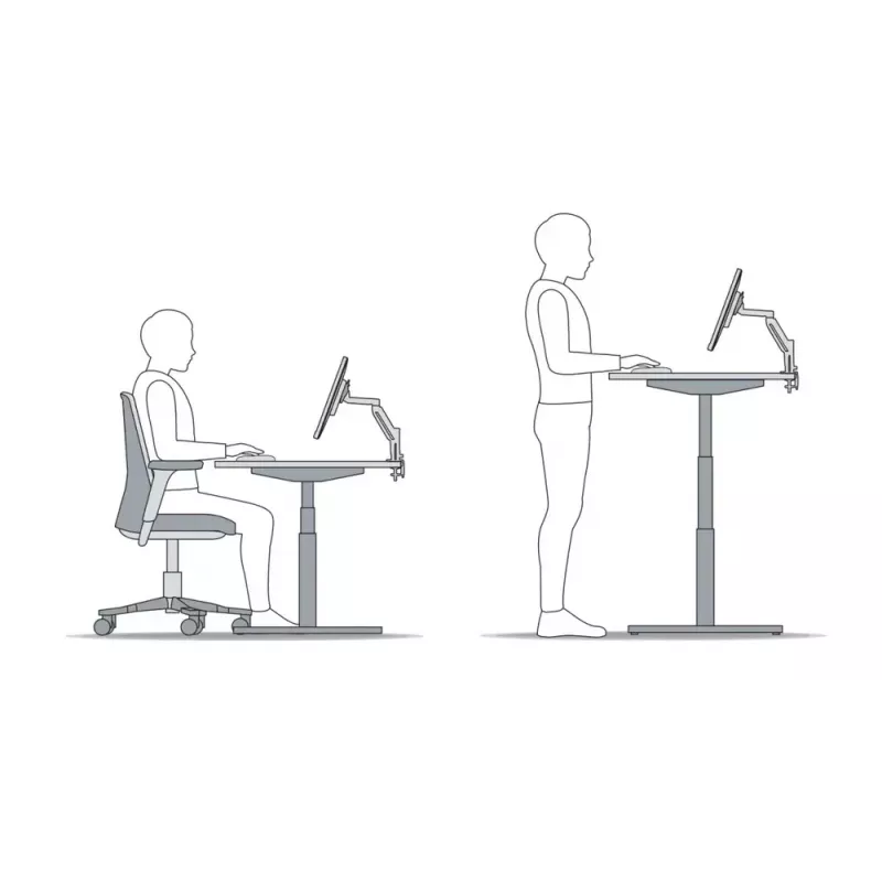 BakkerElkhuizen supporto scrivania regolabile sit-stand 2 nero