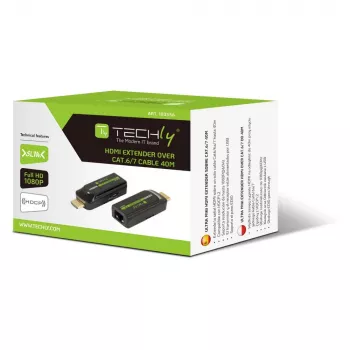 Techly IDATA EXT-E70S AV-extender trasmettitore e ricevitore AV nero