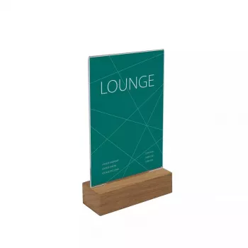 Portacartellini Sigel TA252 A6 acrilico legno marrone trasparente