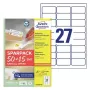 Etichetta per stampante adesiva AVERY L4737REV-65 bianca 6,35 x 2,96 cm