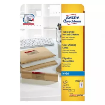Etichetta adesiva Avery J4722-25 rettangolo arrotondato trasparente