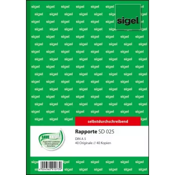 Modulo commerciale Sigel SD025 verde A5 80 fogli