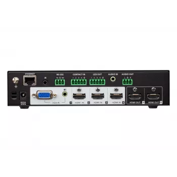 ATEN switch matrice per presentazioni True 4K 4 x 2, switch matrice per presentazioni multimediali, 4096 x 2160 pixel, 4096 x 2160, 3840 x 2160, nero, metallo, pulsanti