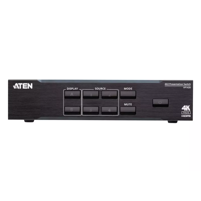 ATEN VP1420 4 x 2 True 4K commutatore a matrice per presentazioni, video/audio, da scrivania