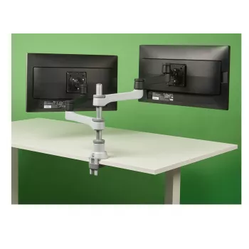 R-Go Tools Supporto monitor R-Go Zepher Dual, per due monitor, completamente regolabile, portata 0-8 kg, 100% circolare, nero