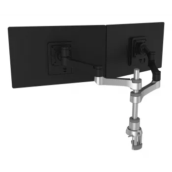 R-Go Tools Supporto monitor R-Go Zepher Dual, per due monitor, completamente regolabile, portata 0-8 kg, 100% circolare, nero