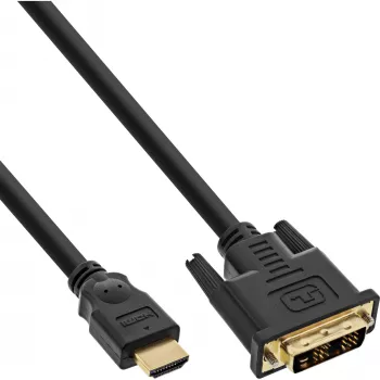 InLine 30 pezzi Pacchetto multiplo Cavo HDMI-DVI, contatti dorati, connettore HDMI a DVI