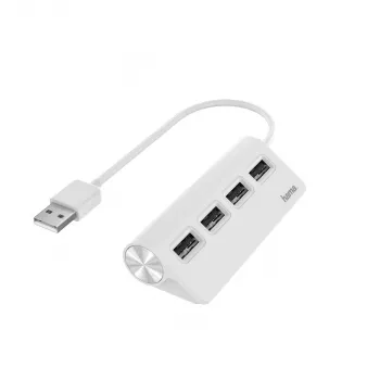 Hama 00200120 Hub interfaccia USB 2.0 480 Mbit/s bianco
