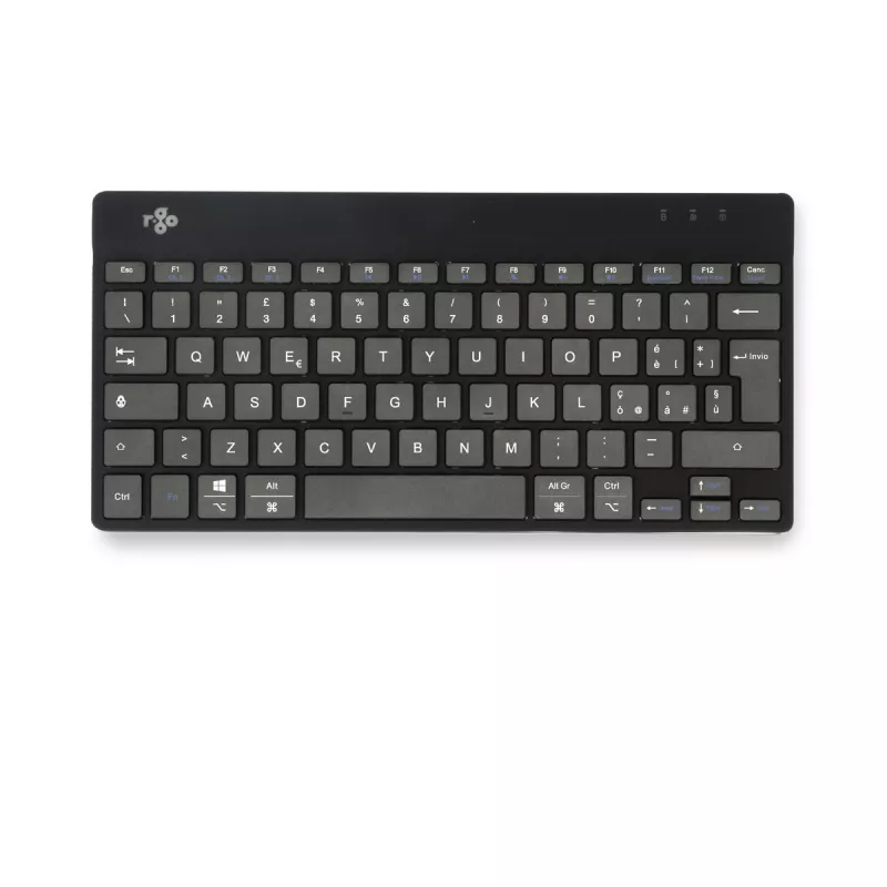 R-Go Tools tastiera ergonomica R-Go Compact Break, tastiera compatta con software per pause, QWERTY (IT), Bluetooth, nero