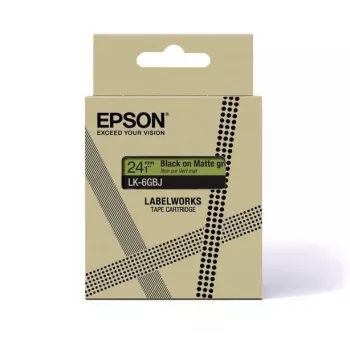 Epson LabelWorks LK-5GBJ Nastro per etichette, nero su verde opaco, 18 mm x 8 m