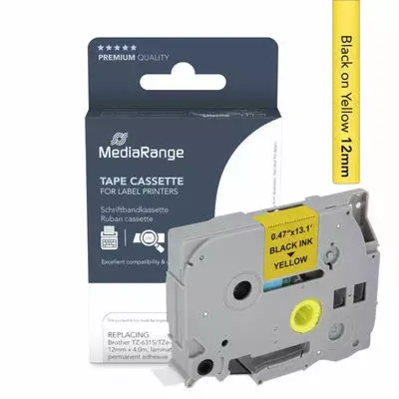 MediaRange MRBTZ631S nastro per etichette compatibile con Brother TZ-631S