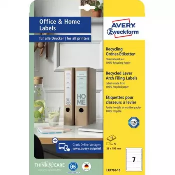 Etichetta autoadesiva Avery LR4760-10 rettangolare permanente bianco
